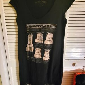 Seven Deadly Black Dress Cemetery Goth Lace Trim Sz XL